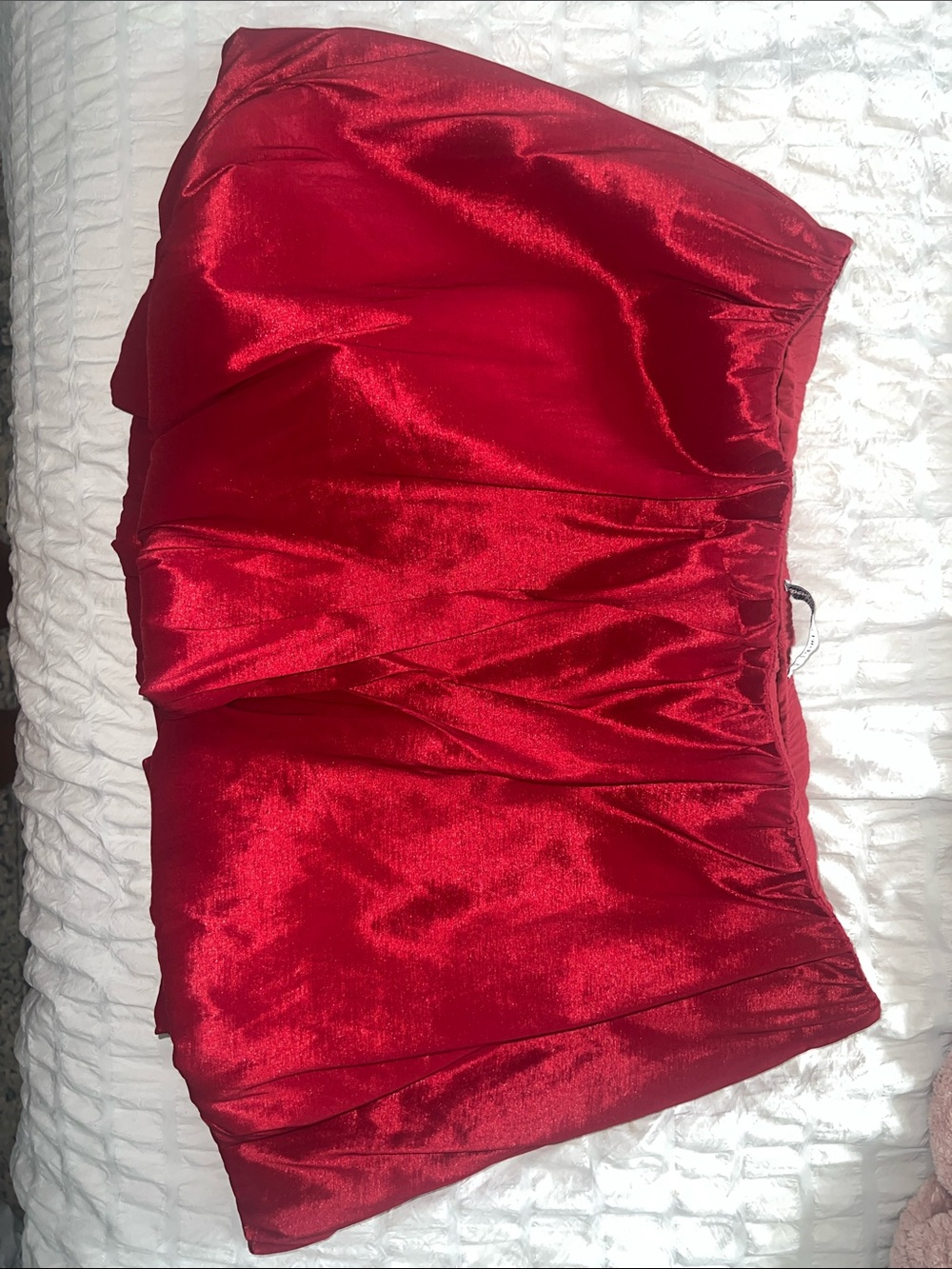 Abercrombie & Fitch Red Satin Mini Skirt